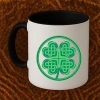 Celtic Pattern Shamrock Clover St Patrick's Day Coffee Mug thumb 2