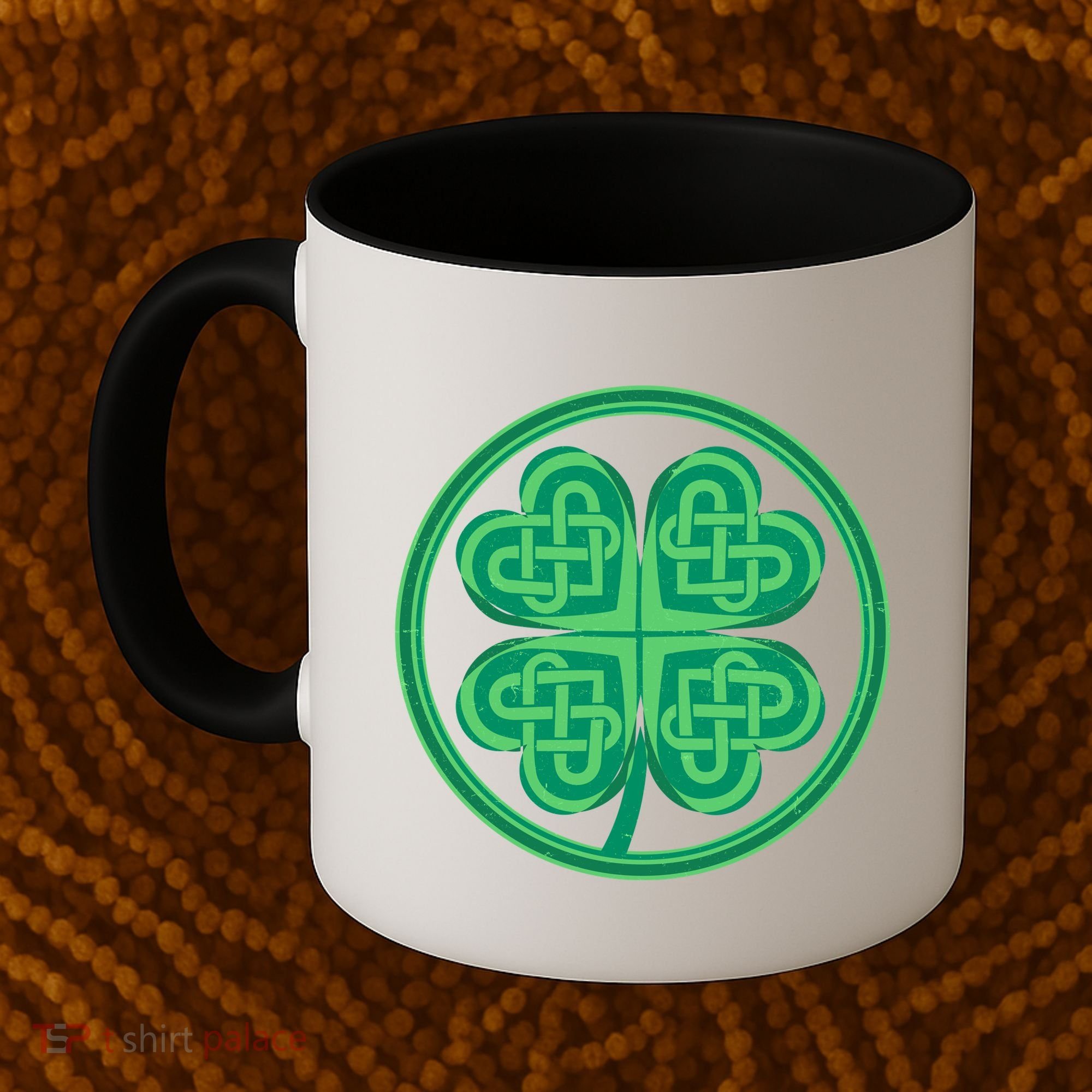 Celtic Pattern Shamrock Clover St Patrick's Day Coffee Mug