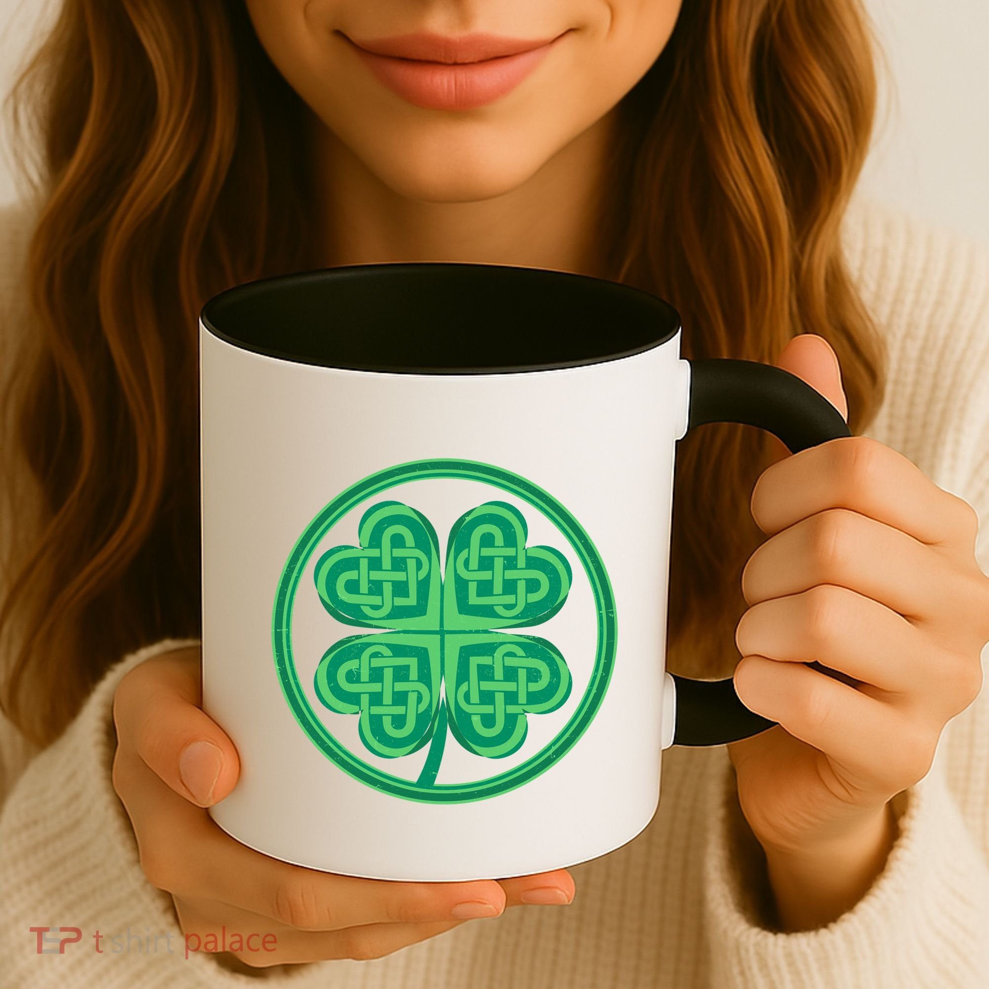 Celtic Pattern Shamrock Clover St Patrick's Day Coffee Mug
