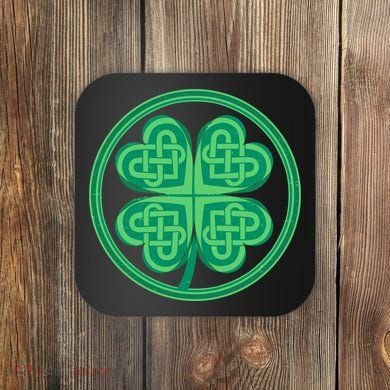 Celtic Pattern Shamrock Clover St Patrick's Day Coaster