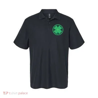 Celtic Pattern Shamrock Clover St Patrick's Day Polo