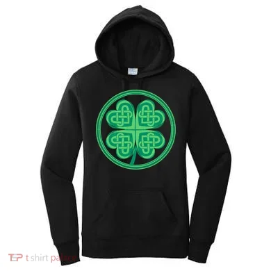 Celtic Pattern Shamrock Clover St Patrick's Day Women's Hoodie