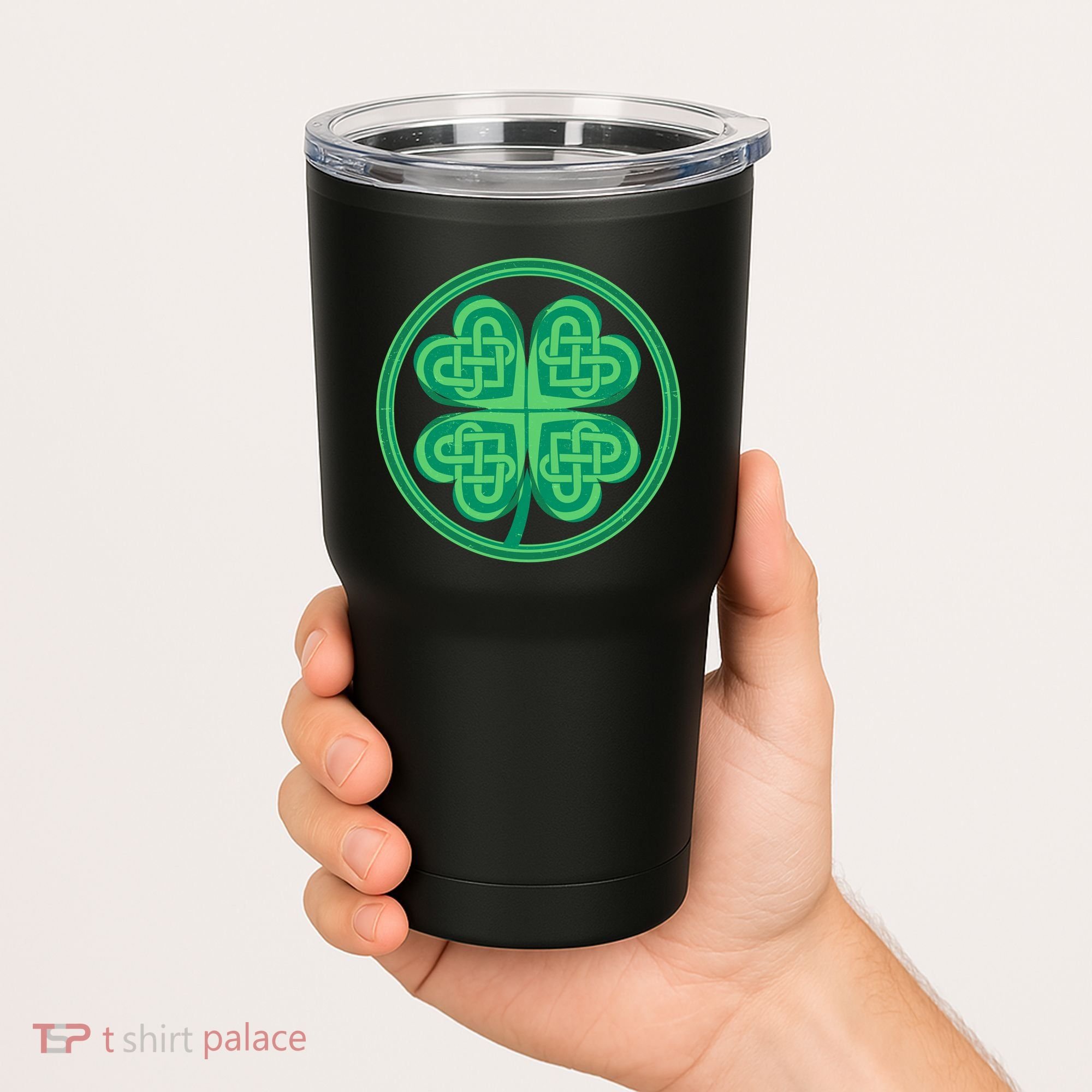 Celtic Pattern Shamrock Clover St Patrick's Day Tumbler