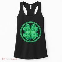 Celtic Pattern Shamrock Clover St Patrick's Day Women's Tank Top thumb 0