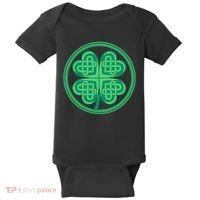 Celtic Pattern Shamrock Clover St Patrick's Day Baby Bodysuit thumb 0