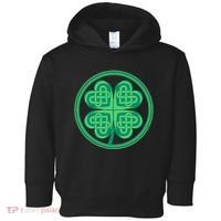 Celtic Pattern Shamrock Clover St Patrick's Day Toddler Hoodie thumb 0