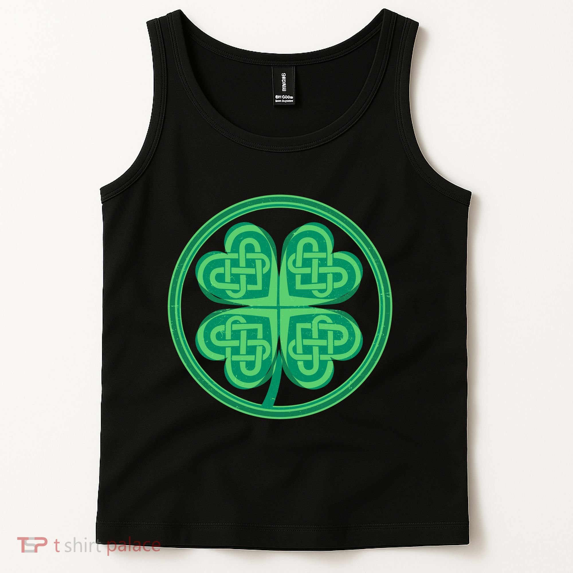 Celtic Pattern Shamrock Clover St Patrick's Day Tank Top