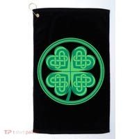 Celtic Pattern Shamrock Clover St Patrick's Day Golf Towel thumb 0