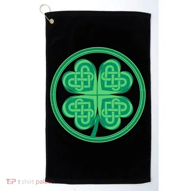 Celtic Pattern Shamrock Clover St Patrick's Day Golf Towel