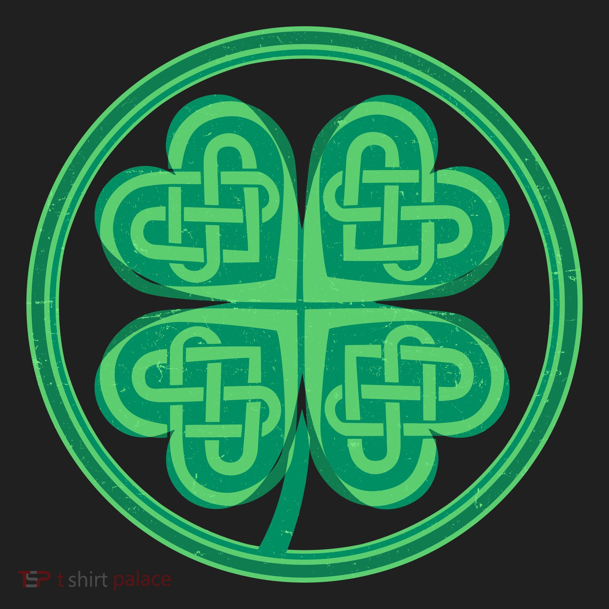 Celtic Pattern Shamrock Clover St Patrick's Day Golf Towel