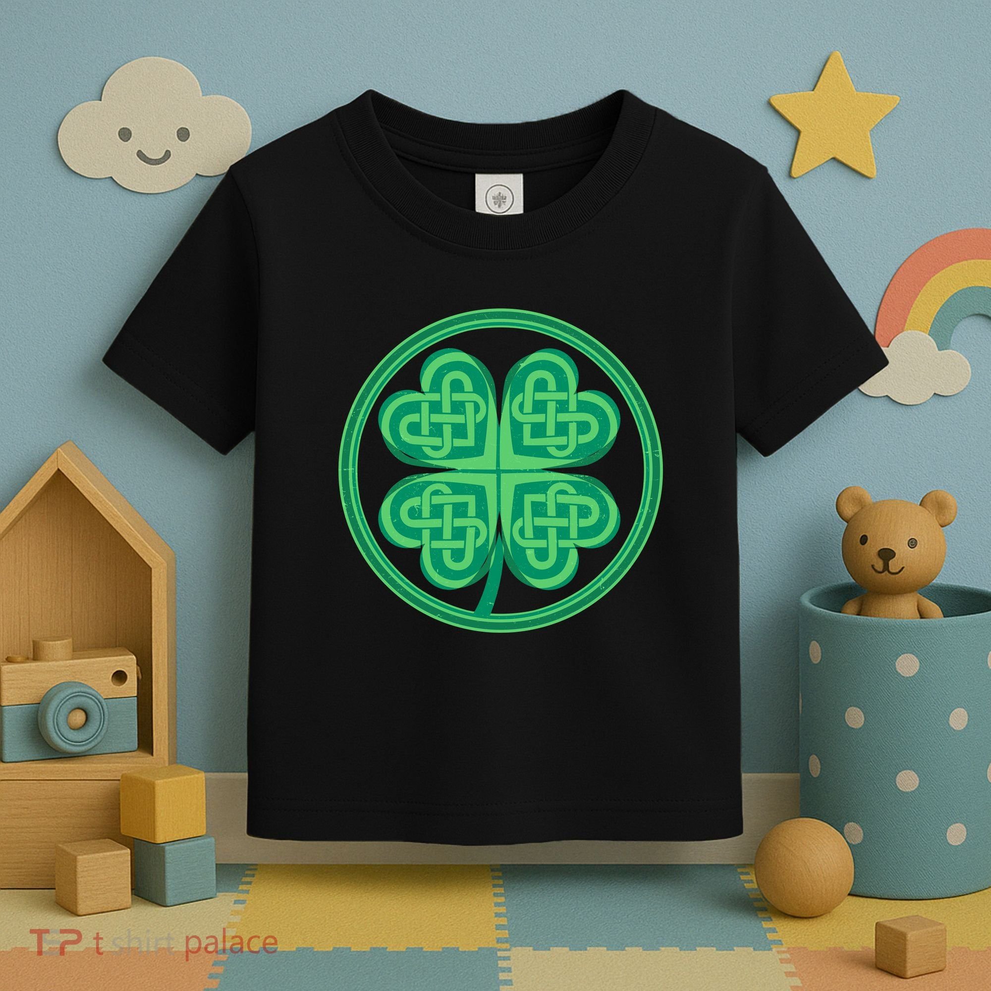 Celtic Pattern Shamrock Clover St Patrick's Day Toddler T-Shirt