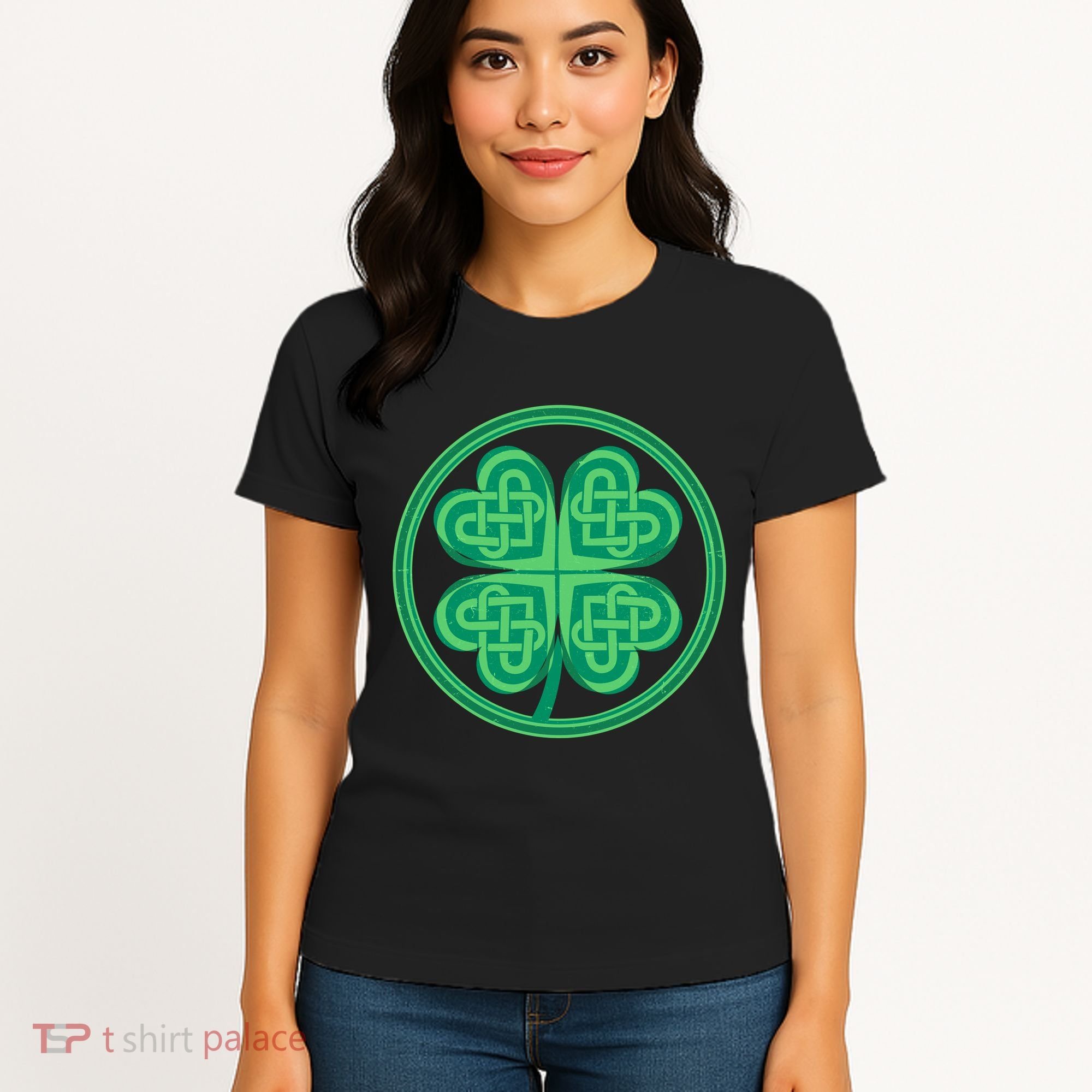 Celtic Pattern Shamrock Clover St Patrick's Day Women's T-Shirt