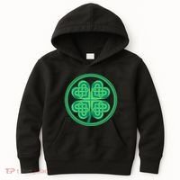 Celtic Pattern Shamrock Clover St Patrick's Day Kids Hoodie thumb 0