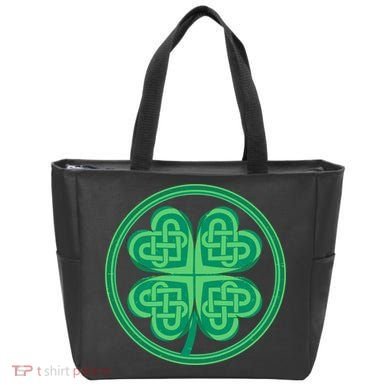 Celtic Pattern Shamrock Clover St Patrick's Day Tote Bag