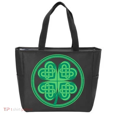 Celtic Pattern Shamrock Clover St Patrick's Day Tote Bag