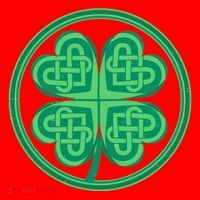 Celtic Pattern Shamrock Clover St Patrick's Day Santa Hat thumb 1