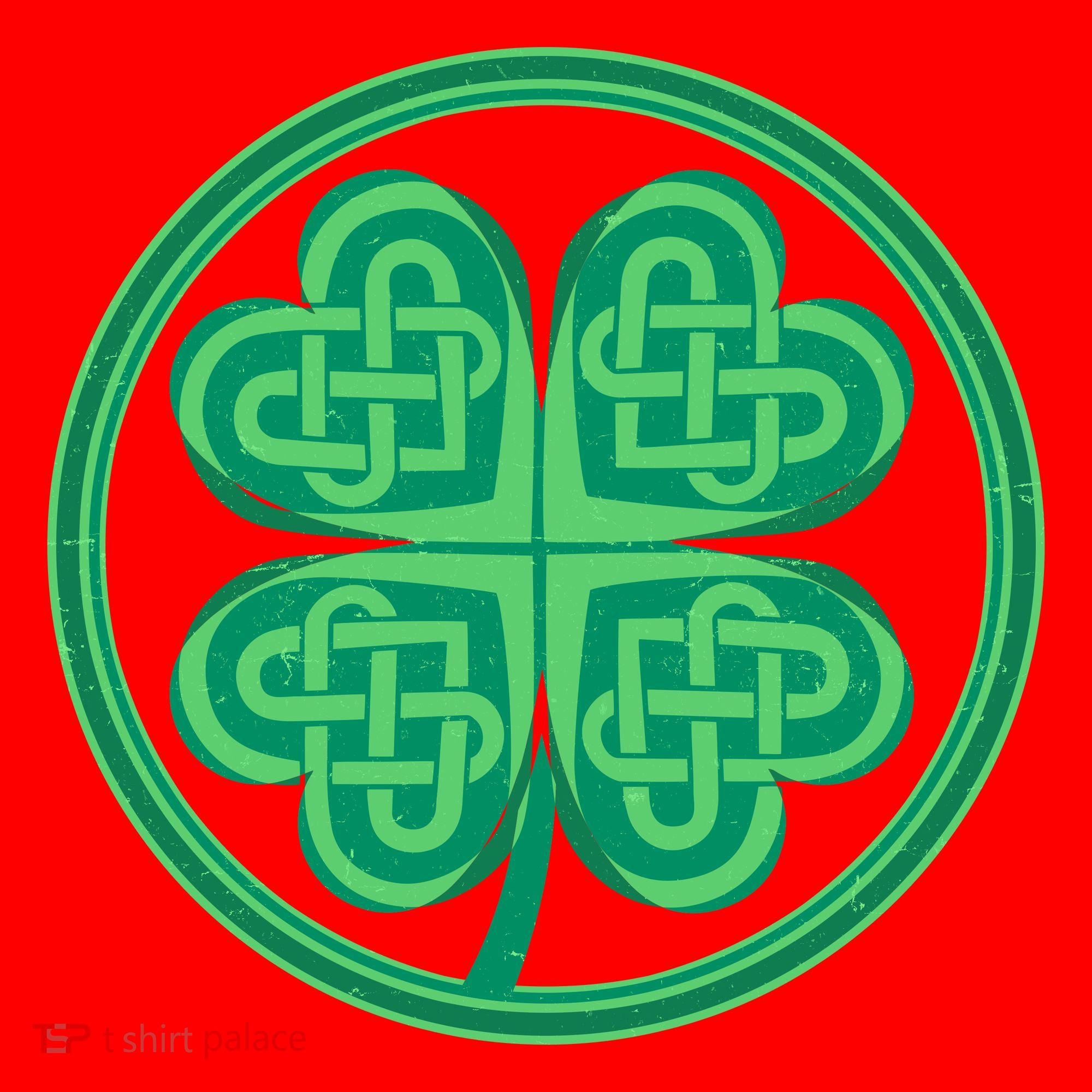 Celtic Pattern Shamrock Clover St Patrick's Day Santa Hat