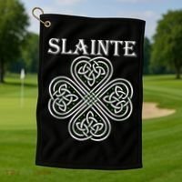 Celtic Slainte - Cheers Good Health From Ireland Golf Towel thumb 1