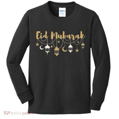 Celebrate Eid Mubarak Festival Kids Long Sleeve Shirt