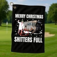 Cousin Eddie Merry Christmas Shitters Full Golf Towel thumb 1