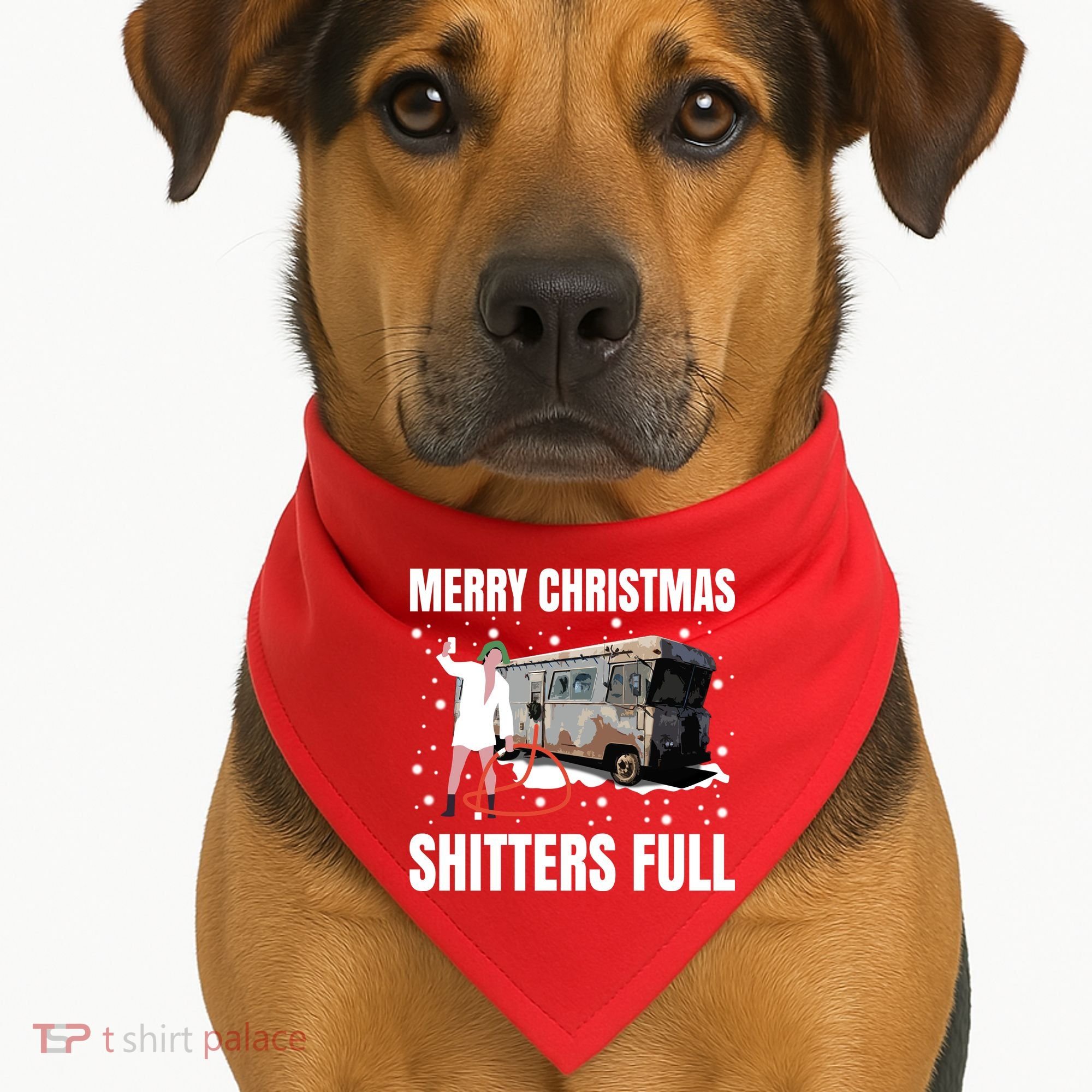 Cousin Eddie Merry Christmas Shitters Full USA-Made Doggie Bandana