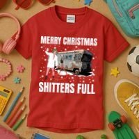 Cousin Eddie Merry Christmas Shitters Full Kids T-Shirt thumb 3