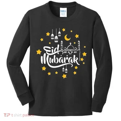Celebrate Eid Mubarak Kids Long Sleeve Shirt