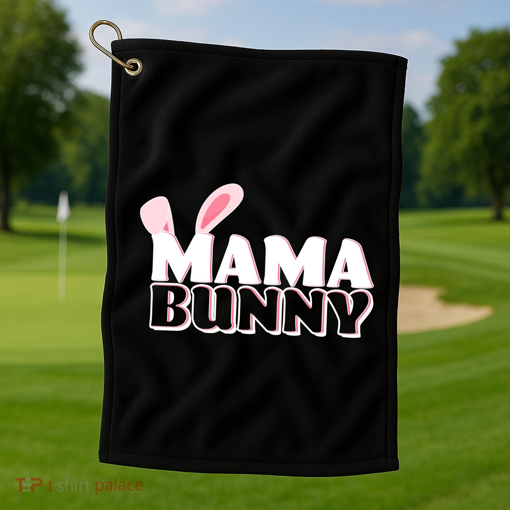 Cute Easter Mama Bunny Matching Family Shirts Golf Towel