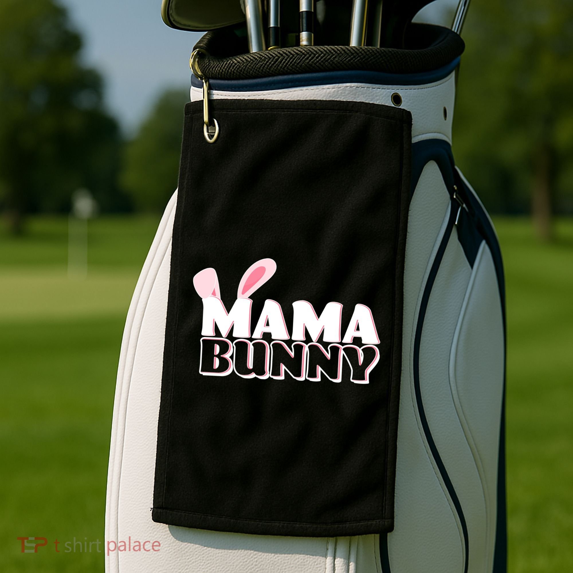 Cute Easter Mama Bunny Matching Family Shirts Golf Towel