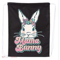 Cute Easter Mama Bunny Drawstring Bag thumb 0