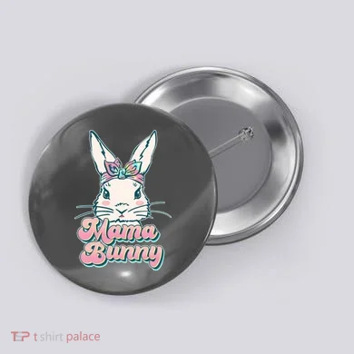 Cute Easter Mama Bunny Button