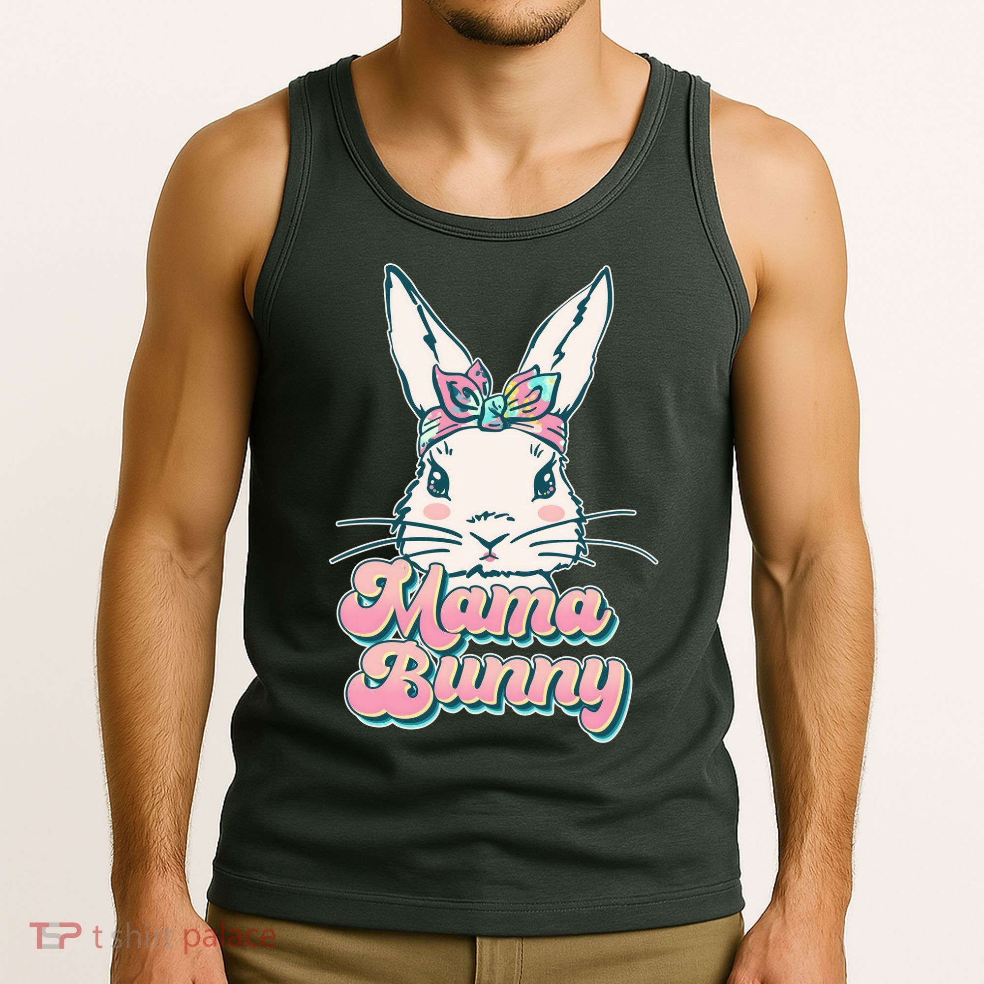 Cute Easter Mama Bunny Tank Top