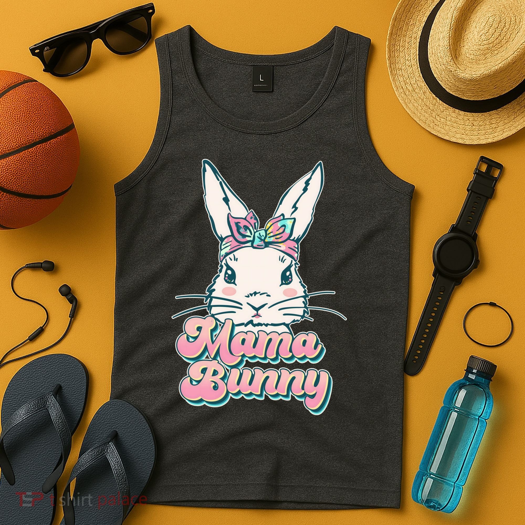 Cute Easter Mama Bunny Tank Top
