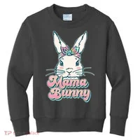 Cute Easter Mama Bunny Kids Sweatshirt thumb 0