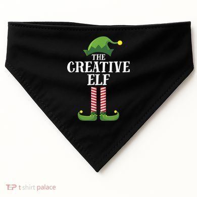 Creative Elf Matching Family Group Christmas Party USA-Made Doggie Bandana