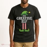 Creative Elf Matching Family Group Christmas Party Tall T-Shirt thumb 2