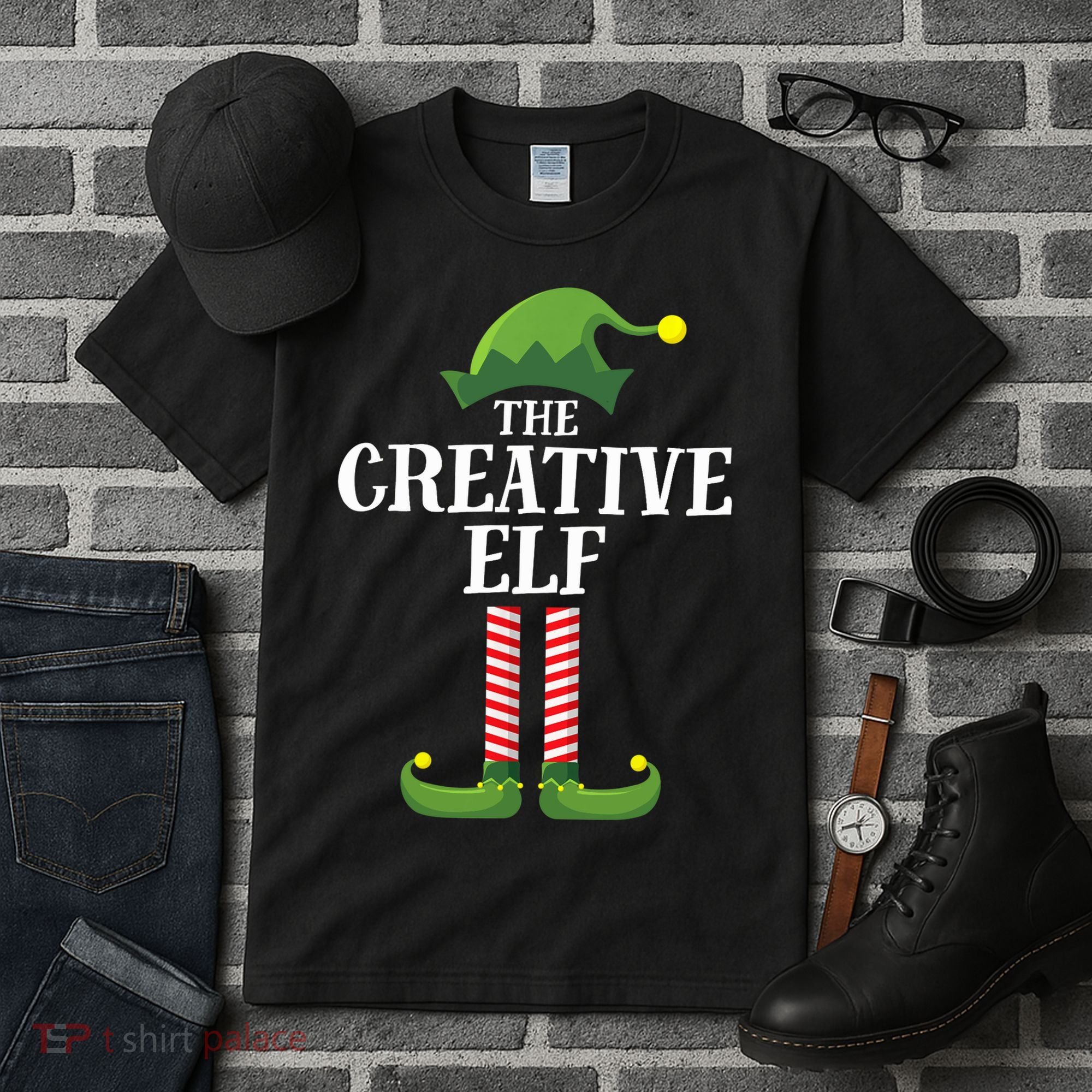 Creative Elf Matching Family Group Christmas Party Tall T-Shirt