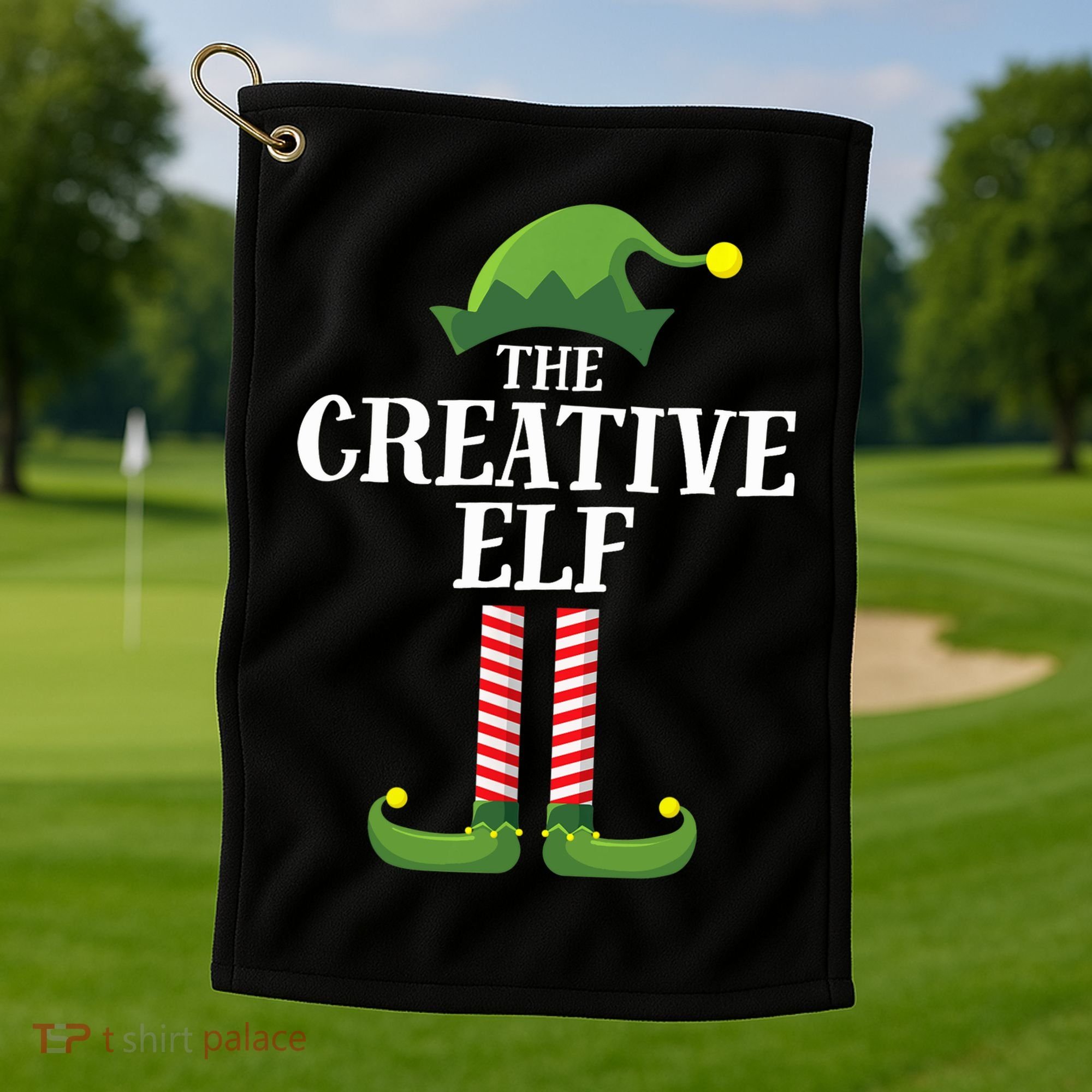 Creative Elf Matching Family Group Christmas Party Golf Towel