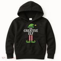 Creative Elf Matching Family Group Christmas Party Kids Hoodie thumb 0