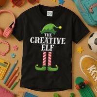 Creative Elf Matching Family Group Christmas Party Kids T-Shirt thumb 3