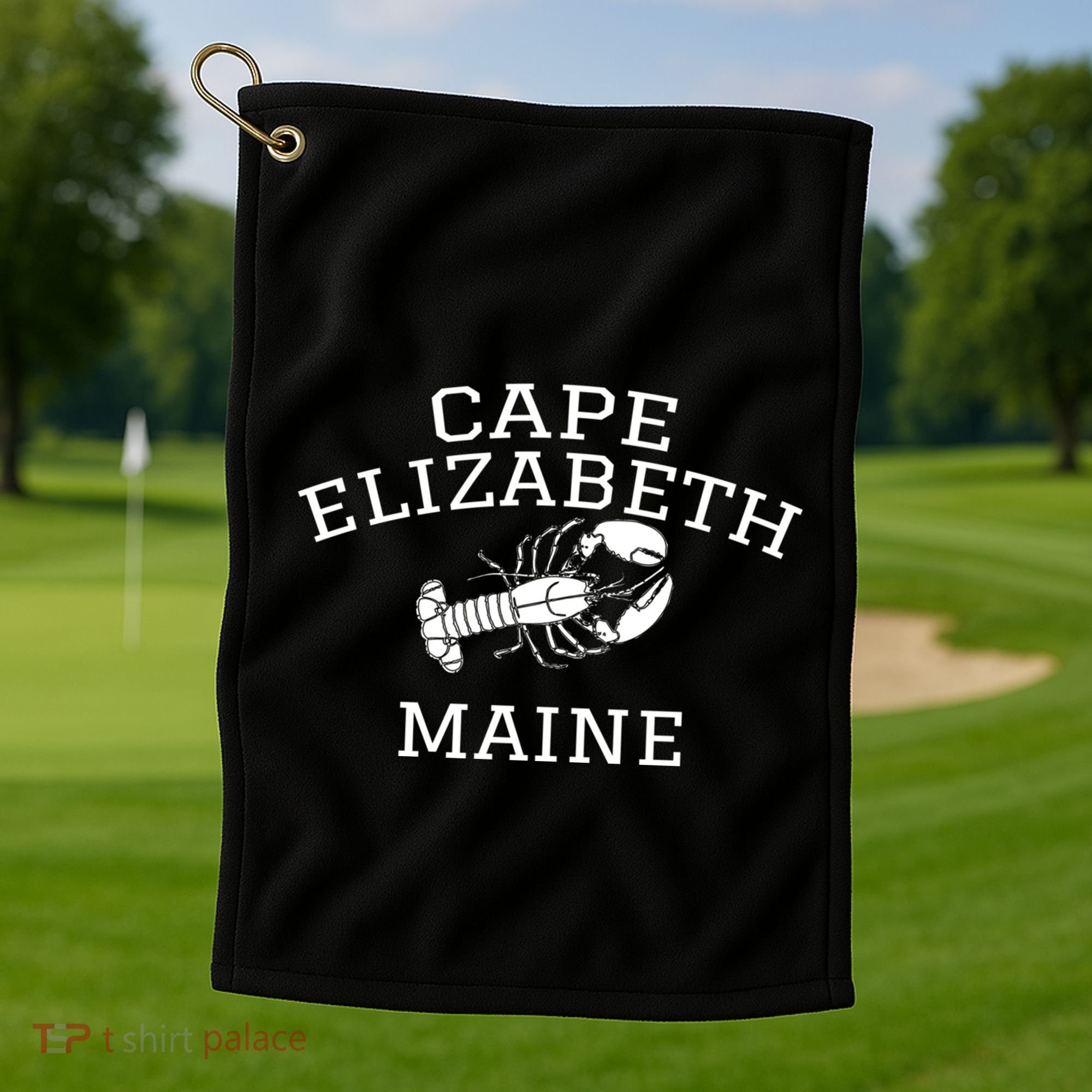 Cape Elizabeth Maine Lobster Gift Golf Towel