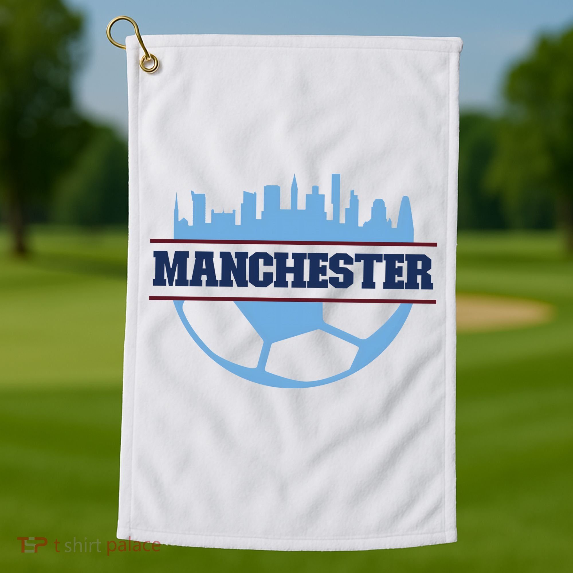 Cool England Manchester City FC Soccer Jersey Golf Towel