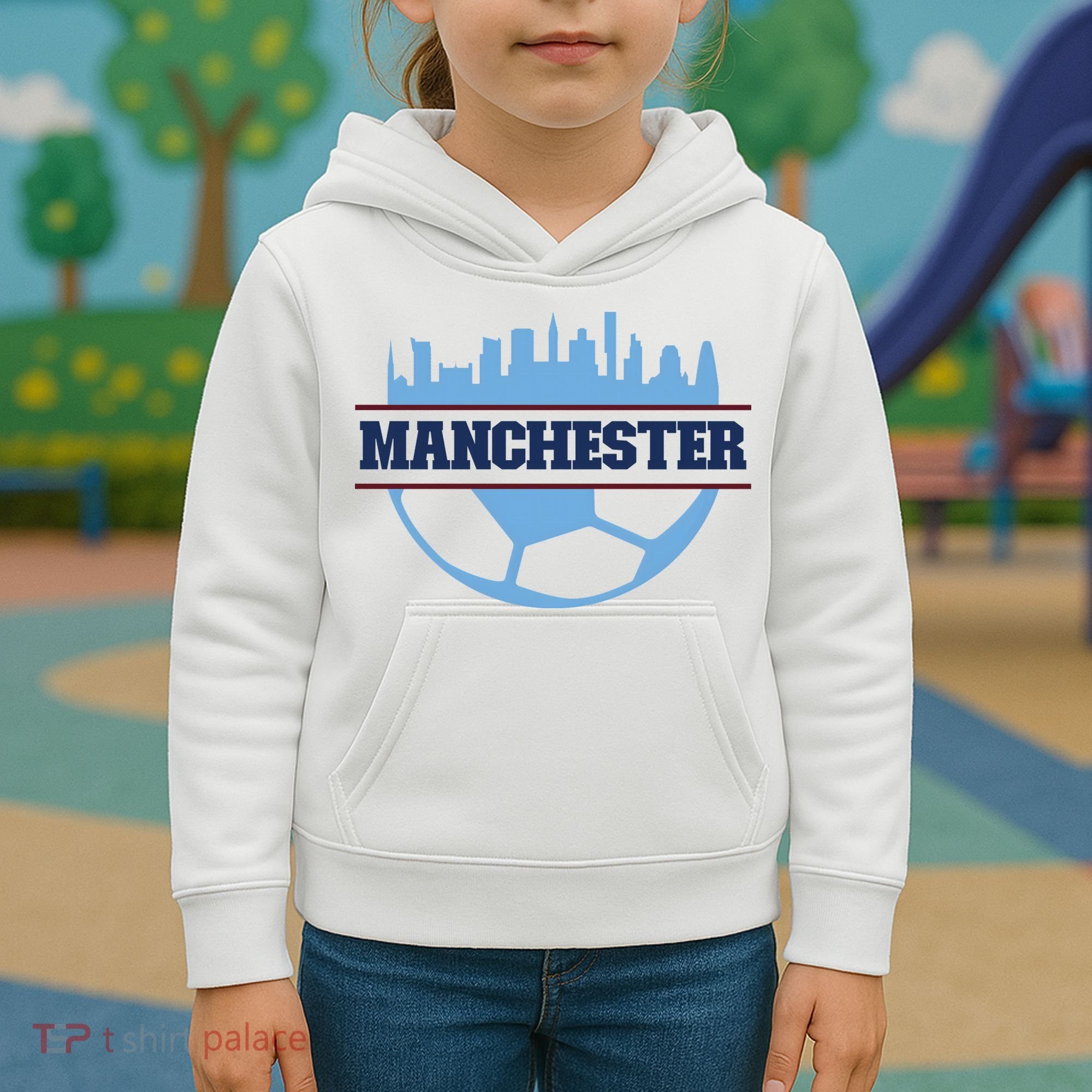 Cool England Manchester City FC Soccer Jersey Kids Hoodie