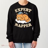 Cat Expert Napper Funny Kitty Sarcasm Humor Cat Saying Women's Sweatshirt thumb 0