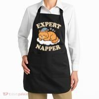 Cat Expert Napper Funny Kitty Sarcasm Humor Cat Saying Apron thumb 2