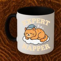 Cat Expert Napper Funny Kitty Sarcasm Humor Cat Saying Coffee Mug thumb 2