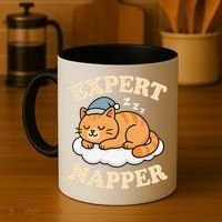 Cat Expert Napper Funny Kitty Sarcasm Humor Cat Saying Coffee Mug thumb 4
