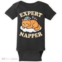Cat Expert Napper Funny Kitty Sarcasm Humor Cat Saying Baby Bodysuit thumb 0