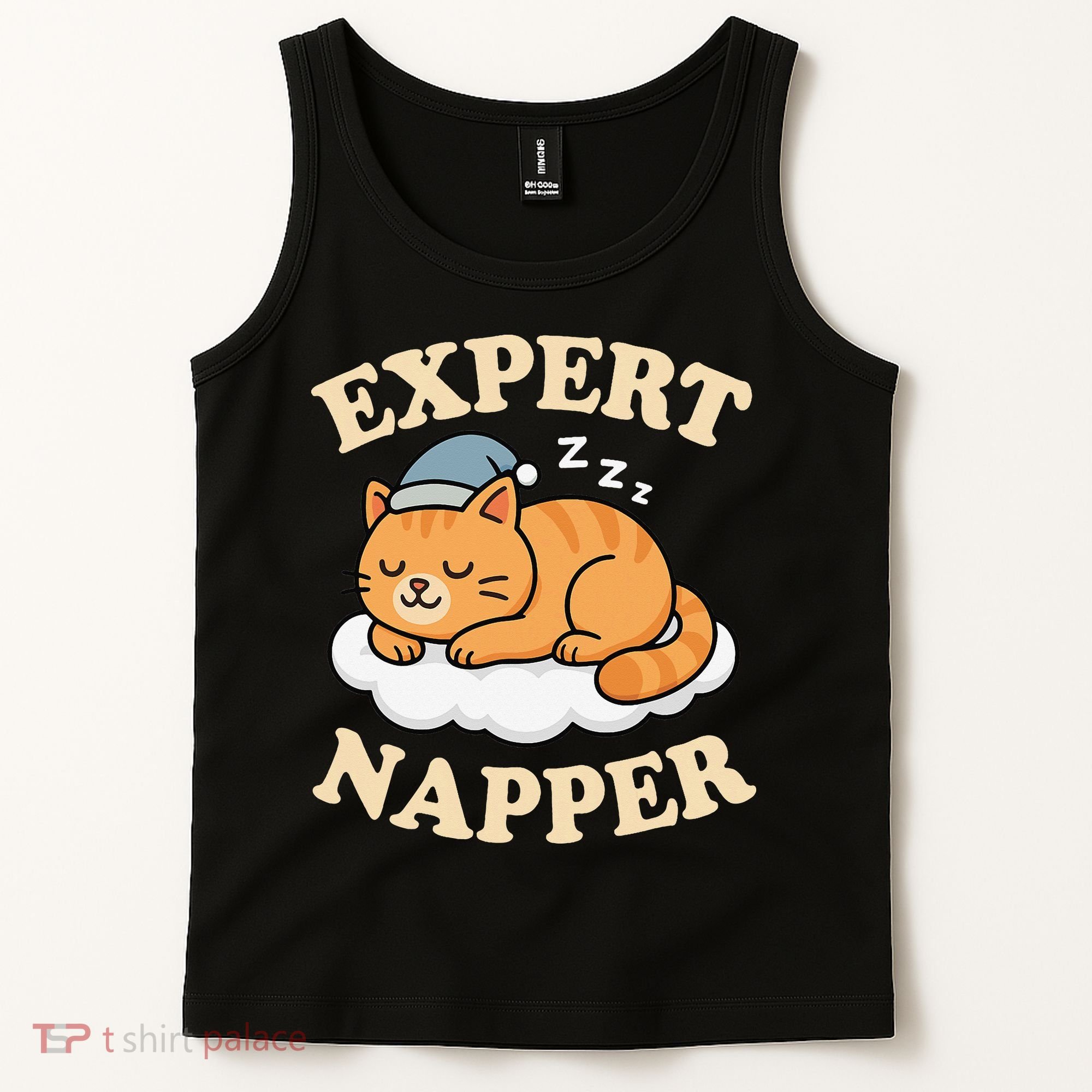 Cat Expert Napper Funny Kitty Sarcasm Humor Cat Saying Tank Top