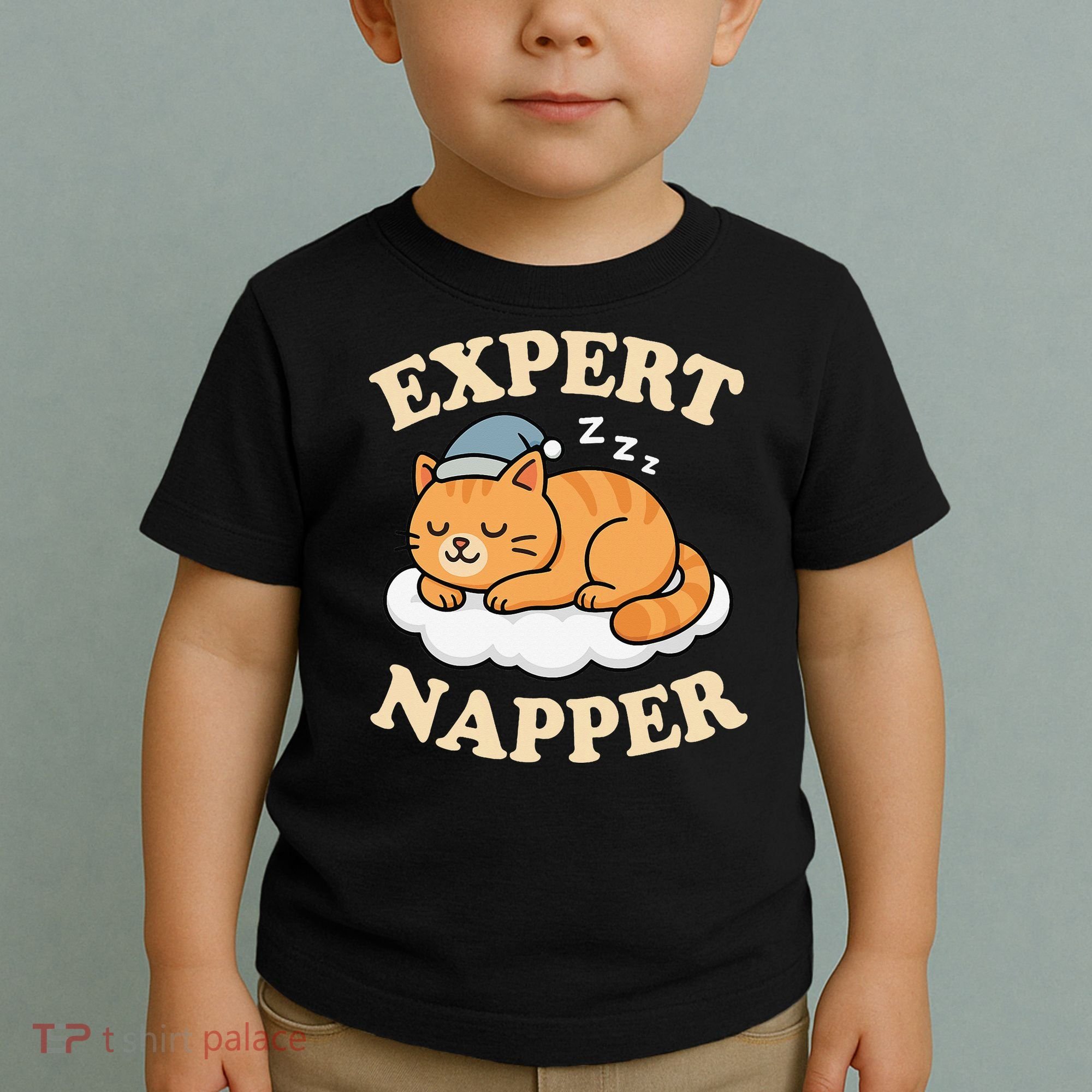 Cat Expert Napper Funny Kitty Sarcasm Humor Cat Saying Toddler T-Shirt